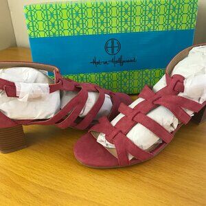 Hot in Hollywood Women’s Size 10 Pink Suede Strappy Block Heel Sandals